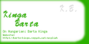 kinga barta business card